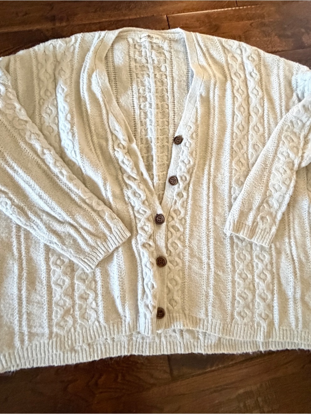 Natural Life cream cable knit cardigan in a L/XL